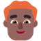 Man- Medium-Dark Skin Tone- Red Hair emoji on Microsoft